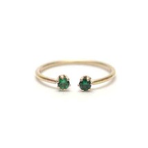 Fine14K Gold Natural Certified andmade 1.25Ct Emerald Stone Cluster Ring For Her - £135.39 GBP