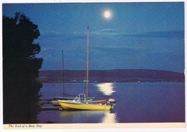 Ontario Postcard Canadian Evening Boats On Lake - £2.35 GBP