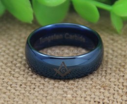 Free Shipping JEWELRY Hot Sale 8MM Masonic Comfort Fit The New Mens Fashion Blue - £29.27 GBP