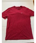 True Religion Buddha Guitar Logo Classic Ruby Red Shirt Size Large Mens NWT - $24.71