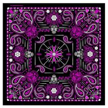 DELUXE PINK PAISLEY RETRO SKULLS BANDANA 21"X21" head  hat motorcycle #B... - $6.60