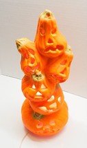 Gemmy Halloween Stacked Jack O Lantern Pumpkin Faces Foam Lighted 15 In ... - £36.76 GBP