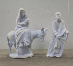 Holland Mold White Ceramic Flight to Egypt - Mary &amp; Baby Jesus Donkey &amp; Joseph - £15.45 GBP
