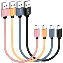 Usb C Cable 1Ft 4-Pack, 3A Fast Charging Usb A To Usb C Cord Nylon Braided Compa - $16.99