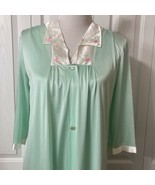 Vintage Lorraine Peignoir Set Long Green Nylon Nightgown Robe Lingerie S... - $72.88