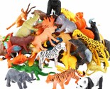 Animals Figure,54 Piece Mini Jungle Toys Set, Realistic Wild Vinyl Plast... - £14.89 GBP
