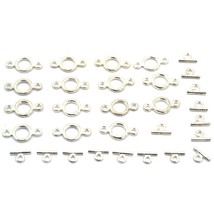 Bali Toggle Clasps Silver Plated Jewelry Part Approx 14 - £6.16 GBP