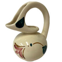 Purinton Slip Ware Honey Jug Pottery Pitcher Handpainted Floral And Leaf Design - £10.85 GBP