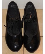 Capezio Girls tap Dance shoes Tele Tone Jr In Shinny Black Size 8 M N625 - £18.73 GBP