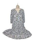 Lucky Brand Women A Line Midi Dress Size Small Blue White Paisley Tie Waist - €33,51 EUR
