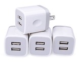 Usb Cube Wall Charger, 2 Port Charging Box 4Pack 2.1A/5V Home Travel Plu... - £18.07 GBP