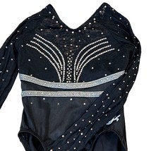 GK Elite Spectacular Shadows Gymnastics Competition Leotard Black Rhines... - $129.60