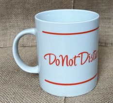 Vintage Do Not Disturb Coffee Mug Cup Orange Letters Minimalist Funny - £7.98 GBP