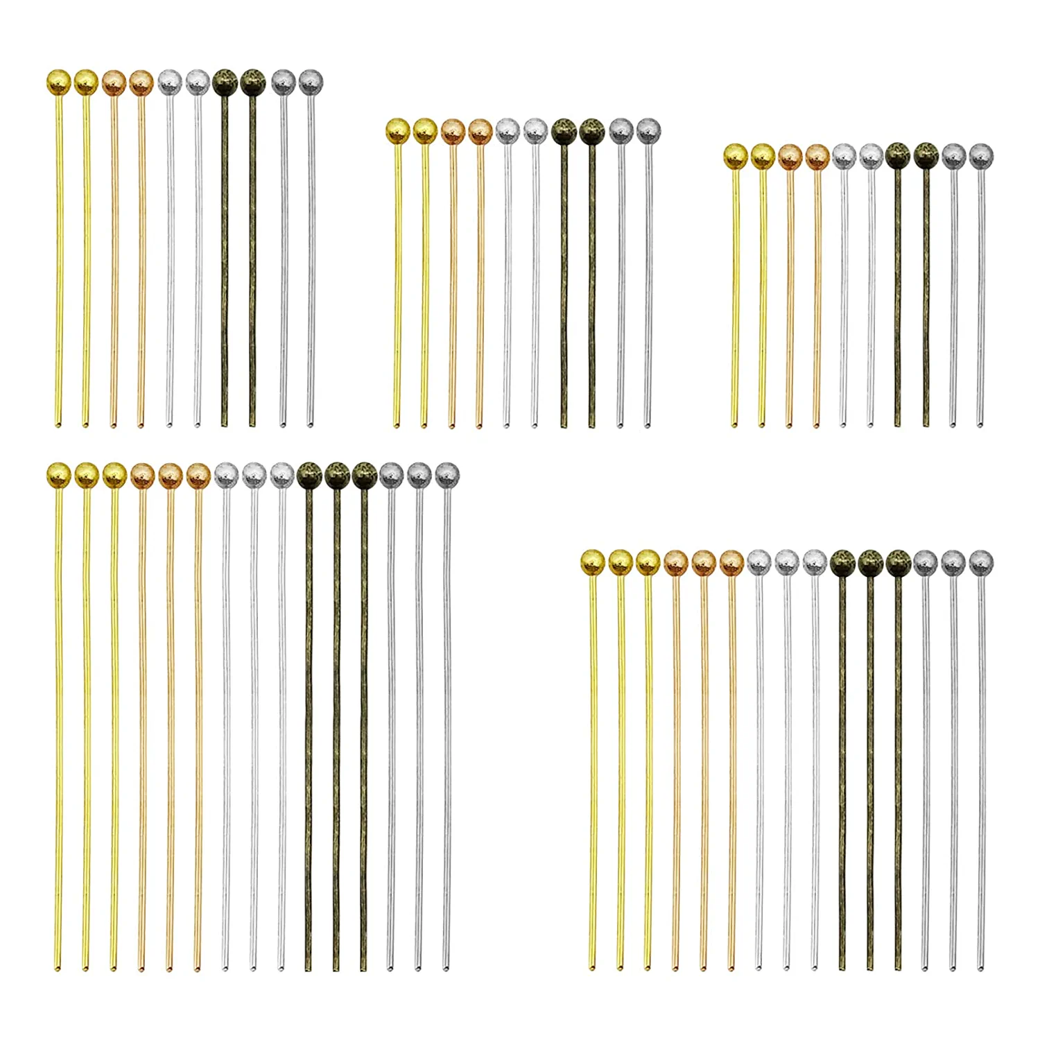 2500Pcs Jewelry Head Pins Kit For Jewelry Making,Ball Head Pins Beading Pins Ass - £26.27 GBP