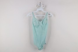 Vintage 70s Union Made Womens 34B Distressed Snap Crotch Body Suit Baby Blue USA - $49.45