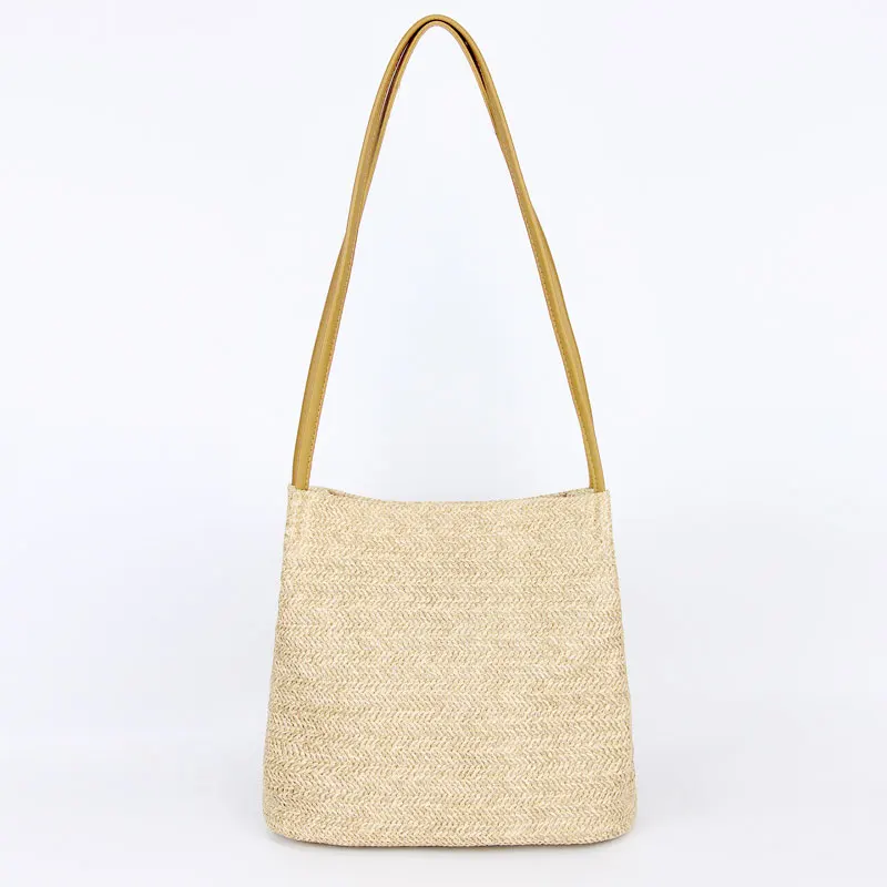 Straw Bag Summer Beach Tote Big Rattan Wicker Handbags Lady Casual Travel Bucket - £132.30 GBP