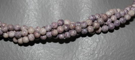  THE TWIST BEADS ERA!  36&quot; NECKLACE OF 4 MM ROUND BEADS LILAC BLENDS - £1.78 GBP