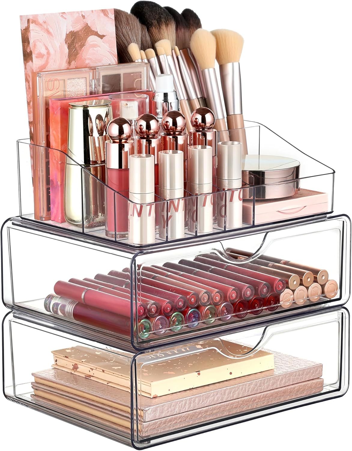 Vtopmart 3 Tier Clear Makeup Organizer With Drawer, Cosmetic Storage For... - $31.96