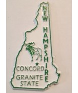 New Hampshire die cut rubber fridge magnet white Green Concord Granite S... - $12.59 CAD