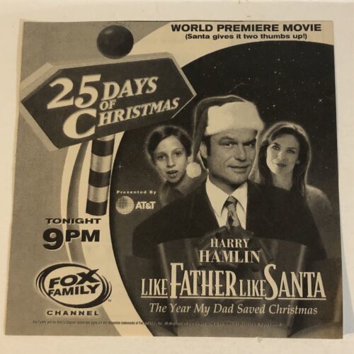 Primary image for Like Father Like Santa Tv Movie Print Ad Vintage Harry Hamlin TPA1