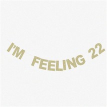 Golden Age 22 Glitter Paper Party Banner - Fun Birthday Decoration for Women and - £15.75 GBP