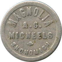 Snohomish, Washington WA Magnolia Bar / Saloon A. G. Micheels 5¢ Trade T... - $11.29