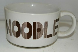 Vintage Large Noodle Mug Cup Bowl with Handle Ceramic Brown Letters - £13.56 GBP