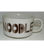 Vintage Large Noodle Mug Cup Bowl with Handle Ceramic Brown Letters - £13.42 GBP