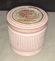 Vintage ca 1960s Avon Protem Crime Shampoo w/ Protein  5oz Empty Pink Co... - £9.63 GBP
