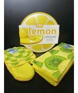 SET of 10 Joie Lemon Cutting Chopping Board Bar Fruit Pot Holders OvenMi... - $520.51 MXN