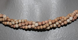  The Twist Beads Era!  36&quot; Necklace Of 4 Mm Round Beads Soft Rust Blends - £1.83 GBP