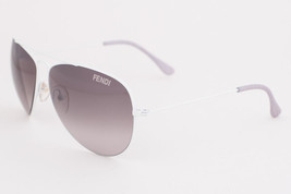 Fendi 5119 106 White / Gray Gradient Aviator Sunglasses FS5119 62mm - £111.32 GBP