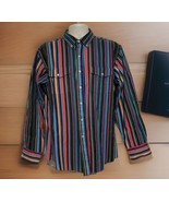 90&#39;s Vintage Wrangler Brushpopper Cowboy Cut Striped Size 16 1/2 35 Regu... - $71.06