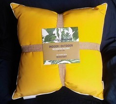 NEW TOMMY BAHAMA 2 Yellow Outdoor Throw Pillows Mildew Fade Water Resistant - £71.12 GBP