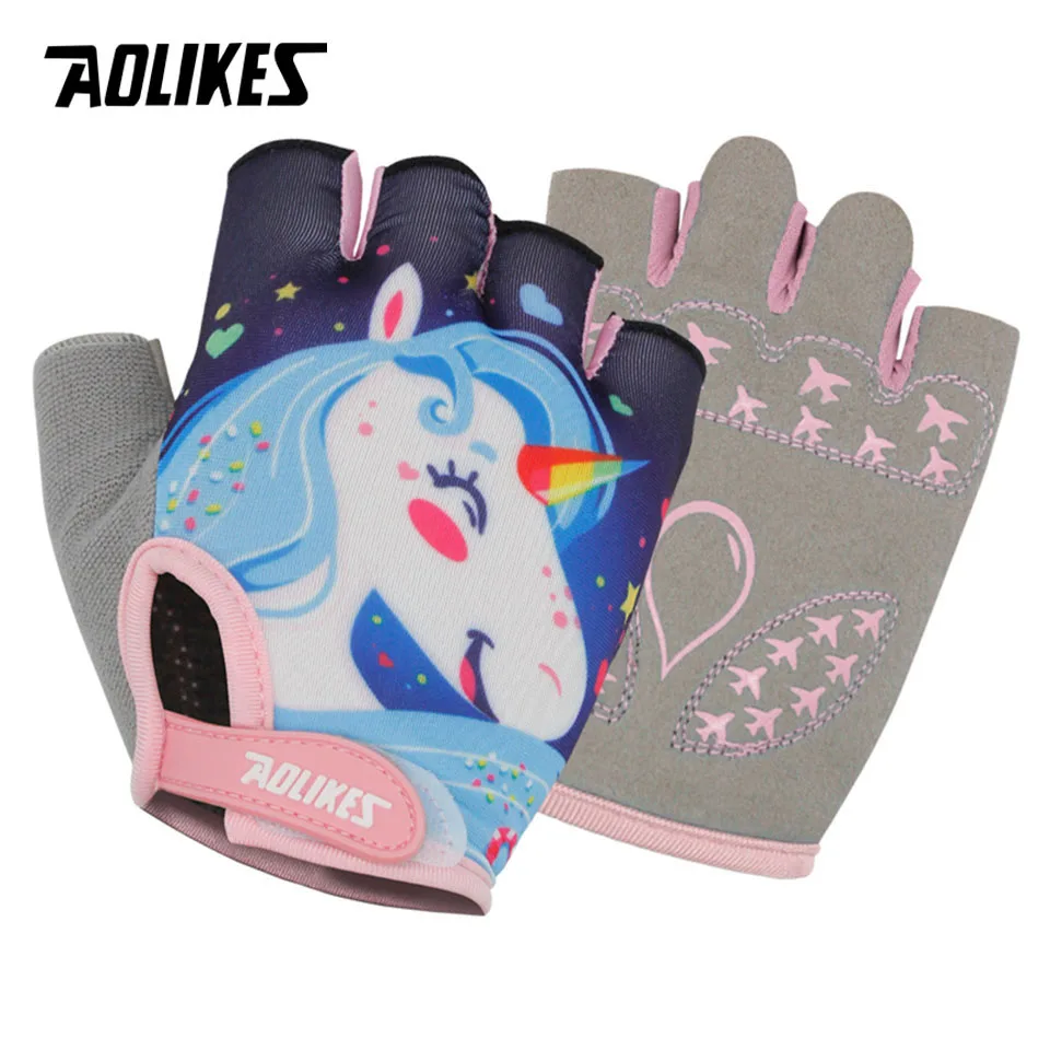 1 Pair Child Cycling Gloves Kids Half Finger Bicycle Gloves Outdoor  Children Bo - £35.19 GBP