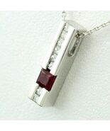 Ciondolo a barra con incastonatura del canale di granato CZ da 2 carati... - $122.91