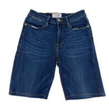 FRAME Jeans Pantaloncini Jorts Donna 25 Blu Medio Coscia Le Alto Dritto - £36.95 GBP