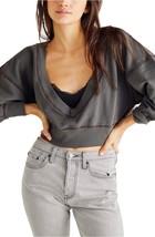 Free People Take Me Back Front/Back Pullover, Black, Size XL - $46.53