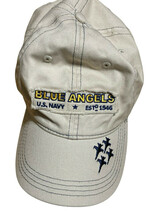 Blue Angels Hat US Navy Jet Tan Embroidered Hook And Loop Cap USA Military - £19.11 GBP