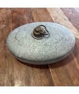 Vintage Oval Galvanized Bed Foot Warmer Hot Water Bottle W/Brass Cap ~ 8... - $32.41