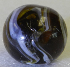 #18448m Vintage Amber Glass Transitional Marble Out of Round - $18.80