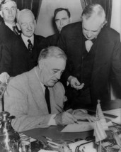 President Franklin D. Roosevelt signs Declaration of War on Germany Phot... - $8.81+
