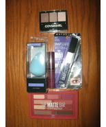 NEW Makeup Bundle Lot of 5 items w/ eyeshadow mascara lip gloss blending... - $15.95