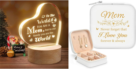 Mothers Day Gifts for Mom, Mom Engraved Night Light + Mom Jewelry Box - £32.87 GBP