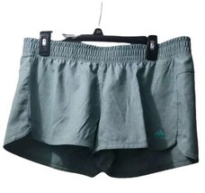 Adidas Women&#39;s Size L Aeroready Pacer Short Blue/Green - $33.65