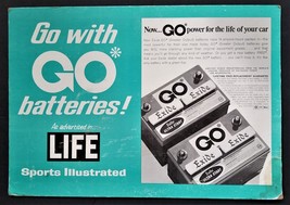 vintage GO EXIDE BATTERY SIGN ad cardboard automobile car 14x20 - £53.67 GBP