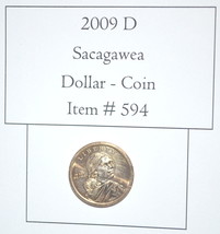 2009 D Sacagawea Dollar Coin, #594, dollar coins, vintage coins, old coi... - $11.15