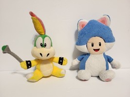 Super Mario 3D World 8&quot; Cat Suit Toad Plush &amp; Little Buddy 8&quot; Lemmy Koopa Sanei - £25.47 GBP