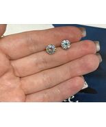 14K White Gold Round Charles &amp; Colvard Forever One Moissanite Stud Earri... - $989.98