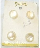 4 Shimmering Smooth Vintage Carded Cream Buttons Stylrite - £2.81 GBP